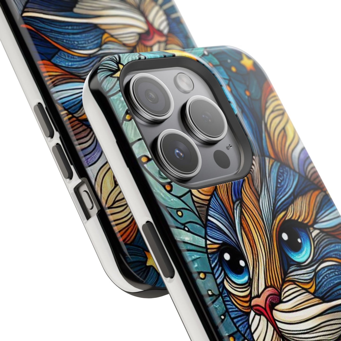 Cat-Stained Glass Magnetic Tough Cases