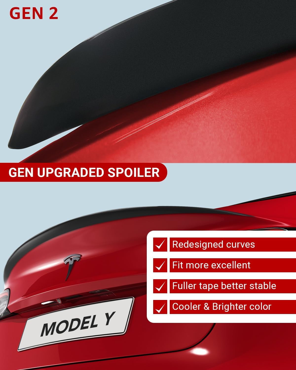 Spoiler for Tesla Model Y Rear Spoiler Wing ABS Material OEM Rear Trunk Lip Model Y Accessories Matte Black Custom Fit 2020-2025