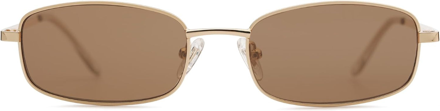 Small Y2K Narrow Rectangle Sunglasses Womens Mens Retro 80S 90S Skinny Sunnies SJ1187