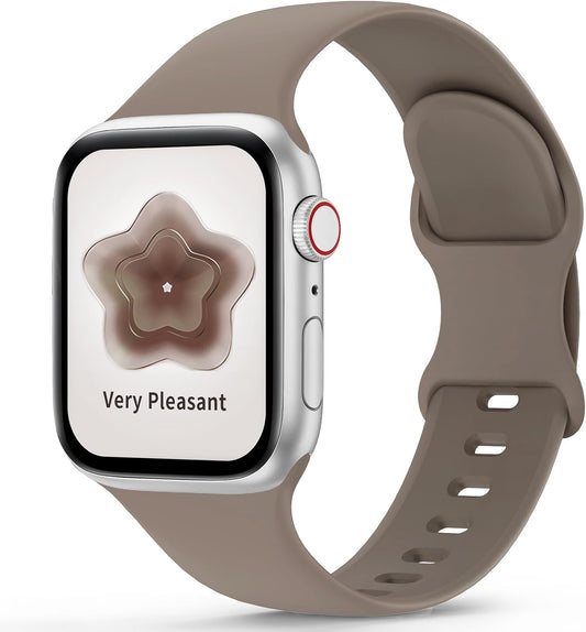 Sport Silicone Band Compatible with Apple Watch Bands 40Mm 38Mm 41Mm 44Mm 45Mm 49Mm 42Mm Women Men, Soft Strap Waterproof Replacement for Iwatch Series 9 Ultra 8 7 SE 6 5 4 3 2 1 Clay Kids A
