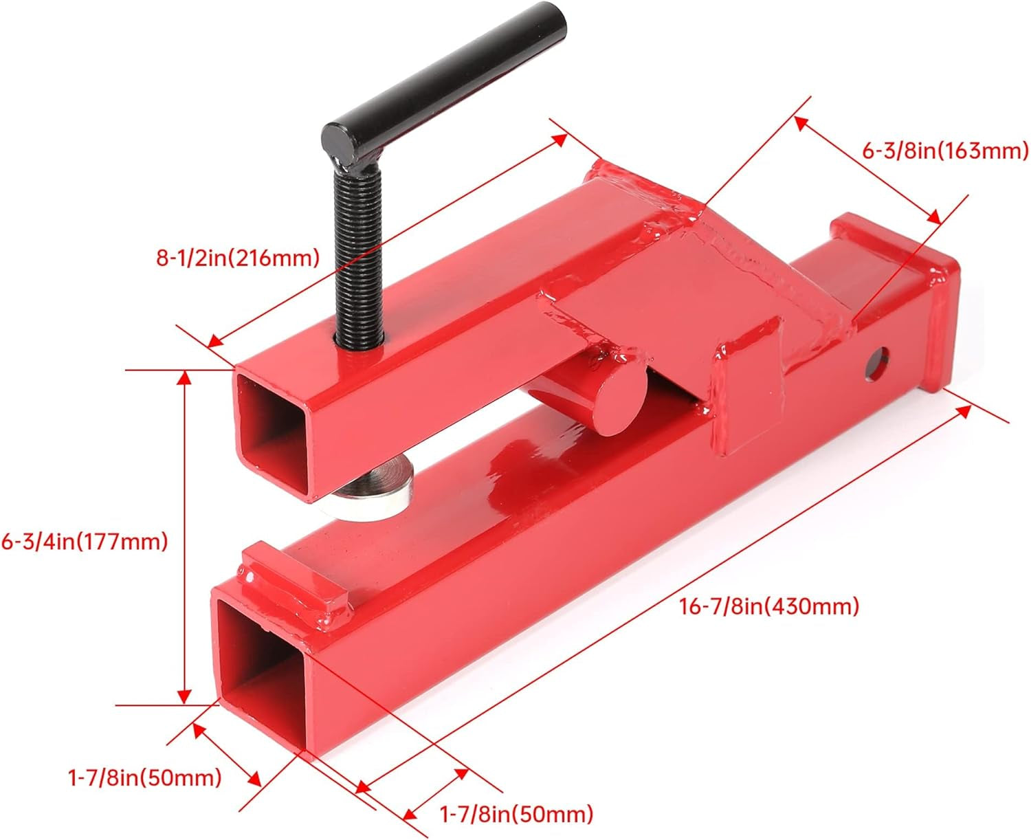 Clamp on Trailer Hitch 2" Ball Mount Receiver Adapter Bucket Trailer Hitch Competible with Deere Bobcat Tractor Bucket Forklift TRUCK DRIVER
