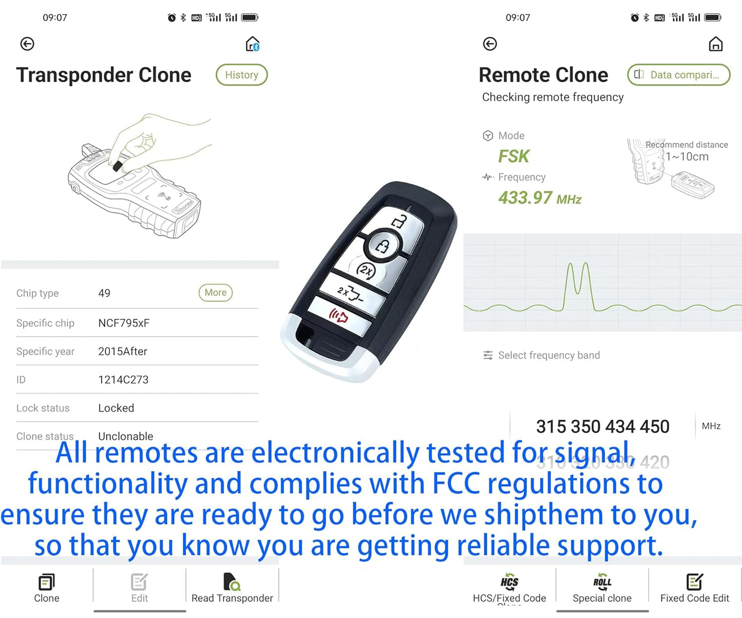 Smart Key Fob for Ford F-Series 2023-2024,  Proximity Key Fob Replacement for Ford F250 F350 F450 F550 2023-2024 M3N-A3C108397 RL3T-15K601-BA PC3T-15K601-BB 164-R8370 164-R8330