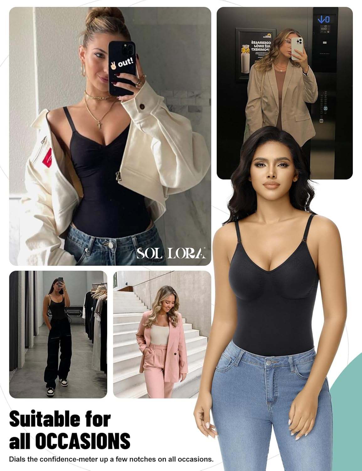 Shapewear Tummy Control Bodysuit for Women Seamless Body Shaper Sculpting Snatched Waist Trainer Thong Body Suit