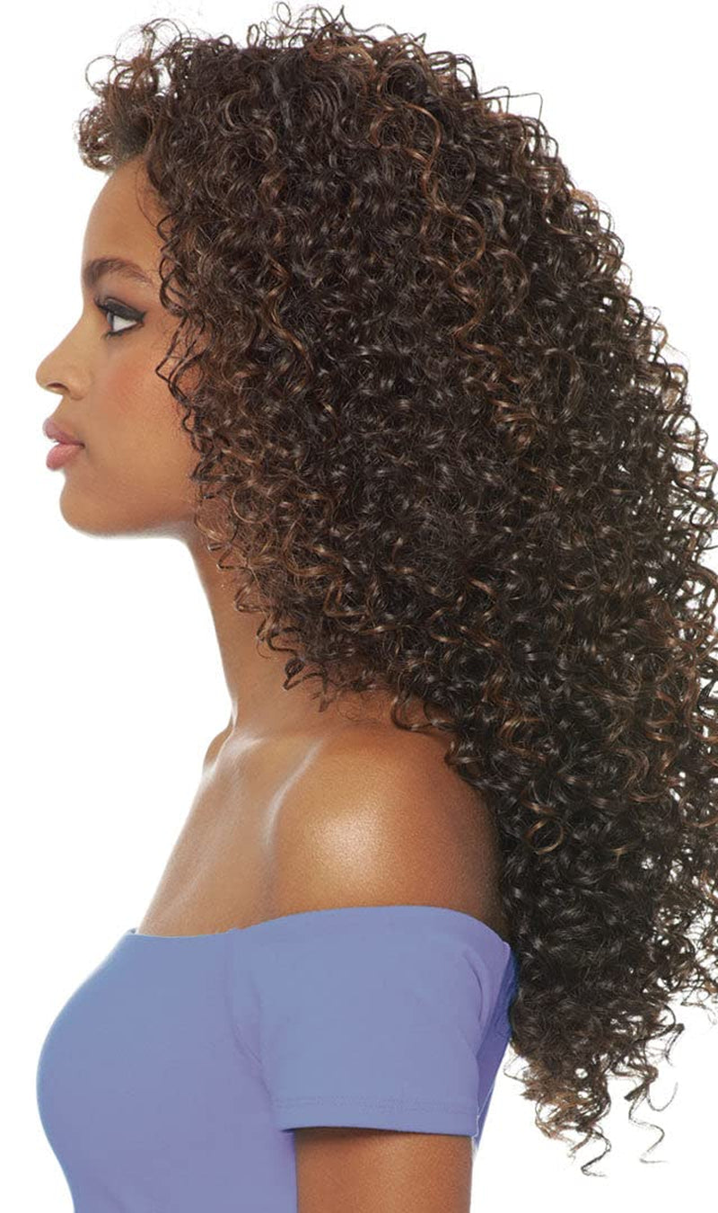 DOMINICAN CURLY BUNDLE HAIR (2 Dark Brown) Batik  Synthetic Half Wig