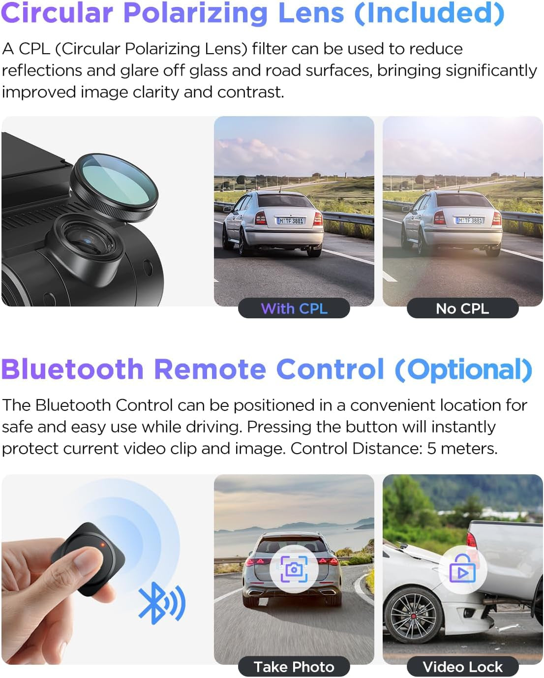 A229 Pro 4K HDR Dash Cam, Dual STARVIS 2 IMX678 IMX675, 4K+2K Front and Rear Car Camera, 2 Channel with HDR, Voice Control, 5Ghz Wifi GPS, Night Vision 2.0, 24H Parking Mode, Support 512GB Max