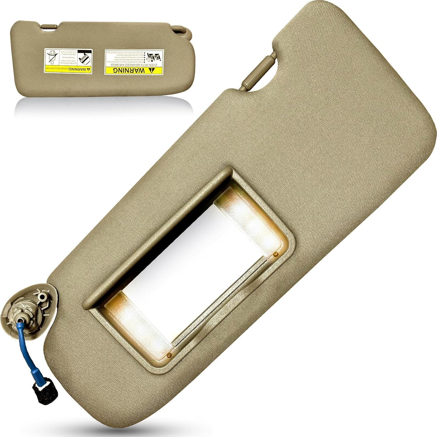 Left Driver Side Sun Visor for Honda CRV 2017 2018 2019 2020 2021 2022 Replace 83280-TLY-H11ZB with Vanity Light/With Makeup Mirror (Grey)