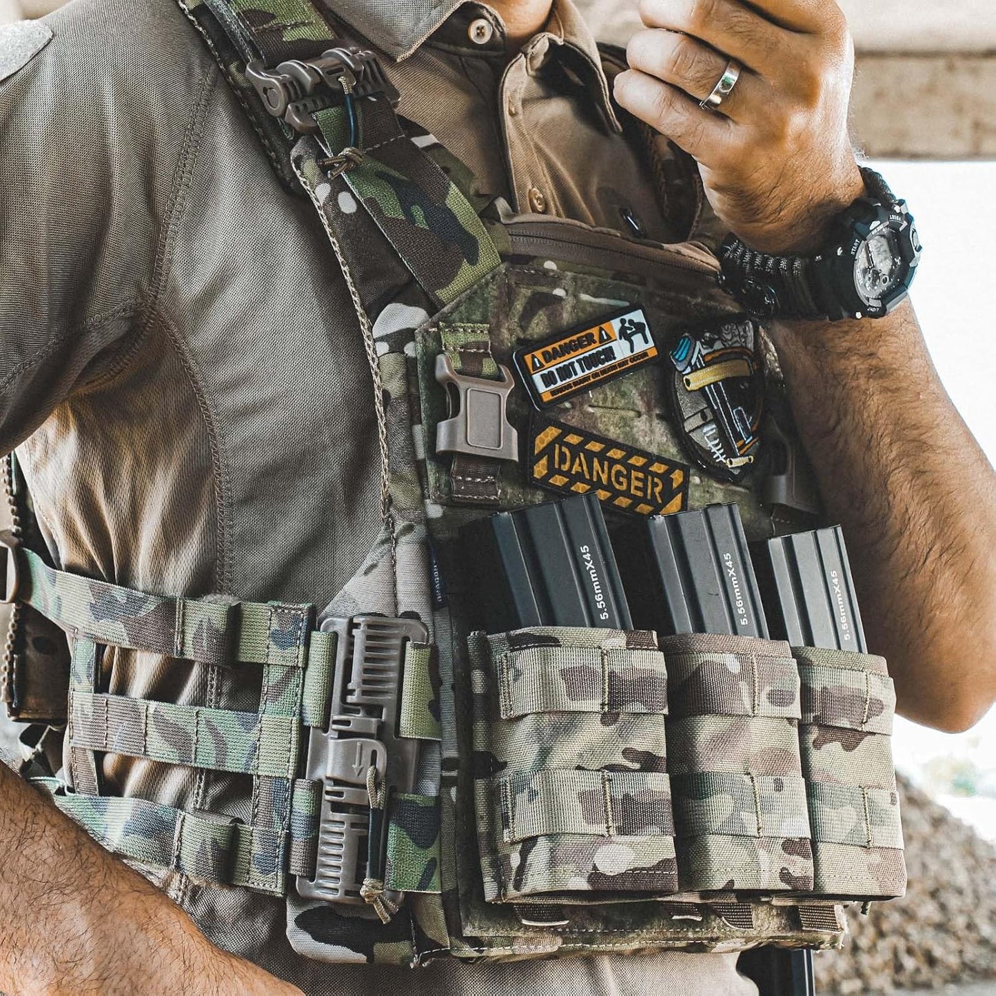 Quick Release Triple Mag Pouch Clip，3 Pcs 556Mm Magazine Holder Insert Set Clips