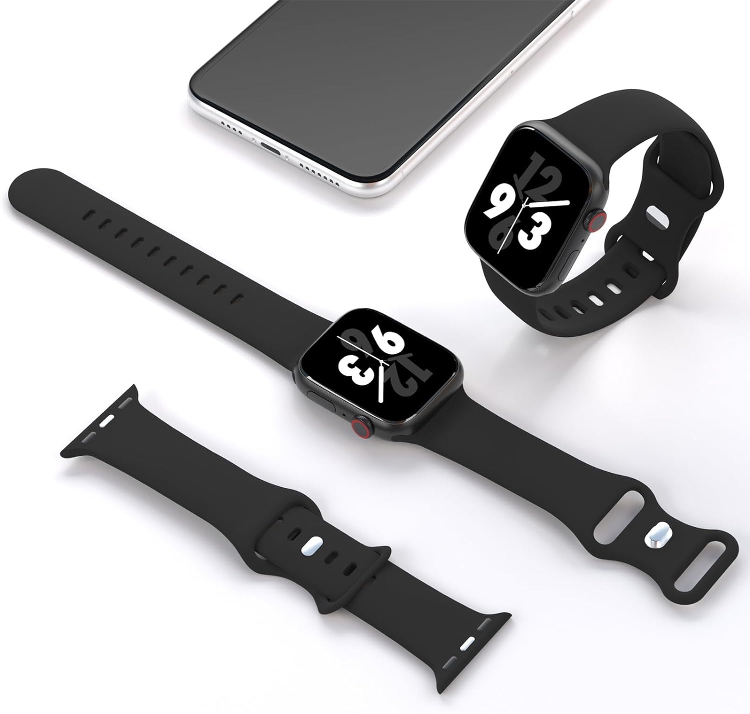 Bands Compatible with Apple Watch 38Mm 40Mm 41Mm 42Mm 44Mm 45Mm 49Mm, Replacement Soft Silicone Sport Accessory Strap Wristbands for Iwatch Series Ultra/Ultra 2 9/8/7/6/5/4/3/2/1 SE Women Men