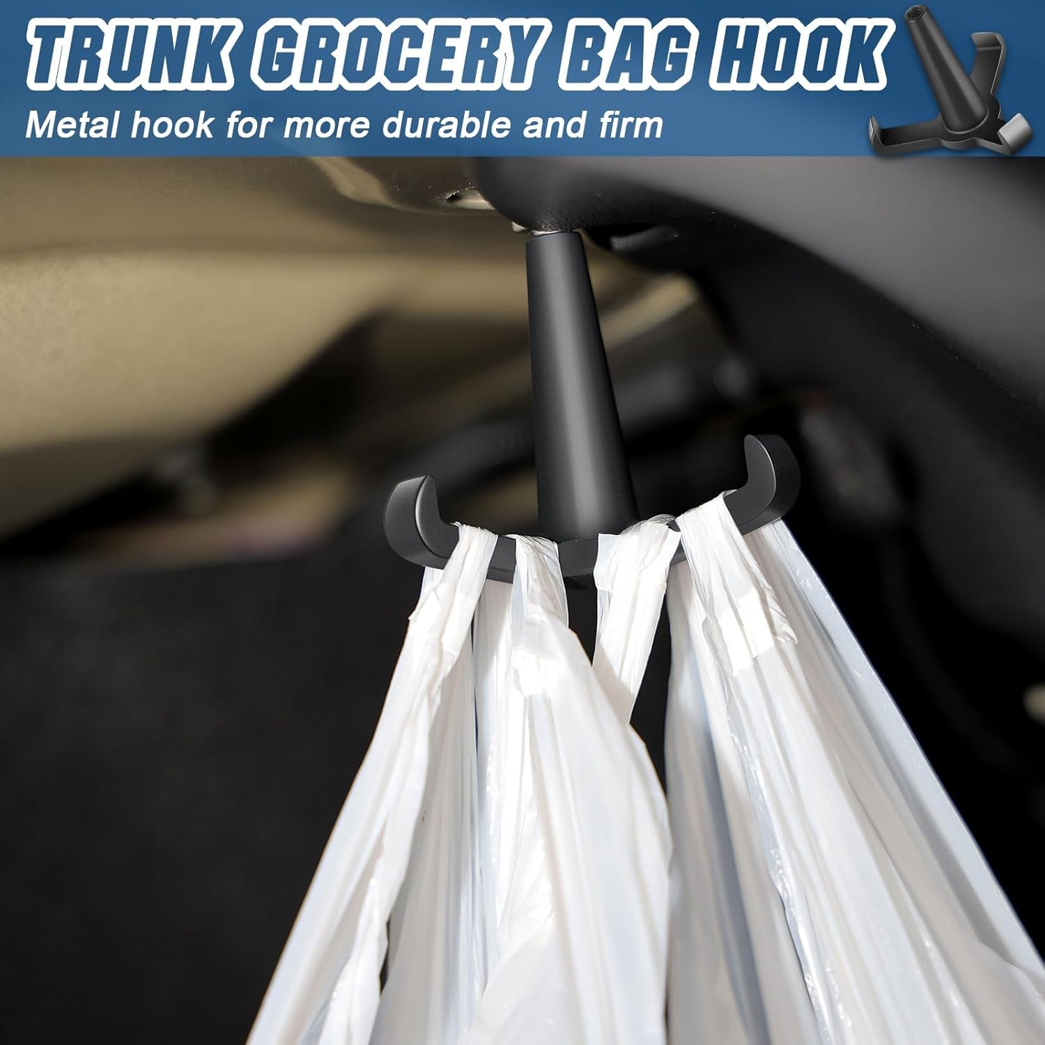 Tesla Model 3 Trunk Grocery Bag Hook Aluminum Trunk Hook for Tesla Model 3 Accessories 2024-2018