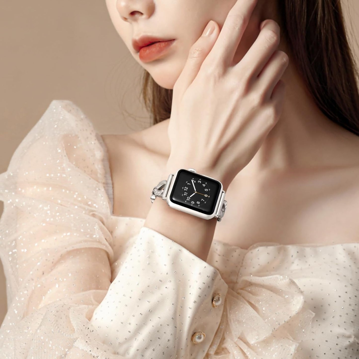 Bling Band Compatible with Apple Watch Band 49Mm 46Mm 45Mm 44Mm 42Mm Women Dressy Jewelry Bracelet for Iwatch Ultra Series 10/9/8/7/SE/6/5/4/3/2/1