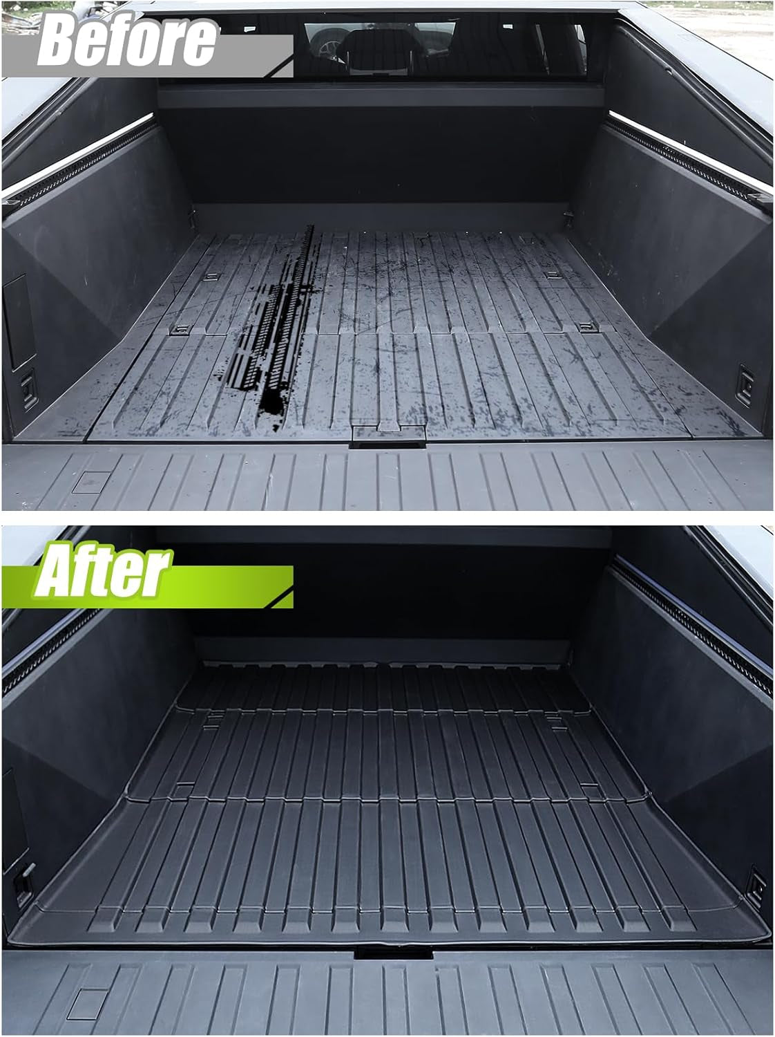 Trunk Bed Mat Compatible with Tesla Cybertruck 2024, Divider Fit All Weather TPE Waterproof Pickup Cargo Bed Liner for Cybertruck Accessories 3Mm (Truck Bed Mat)