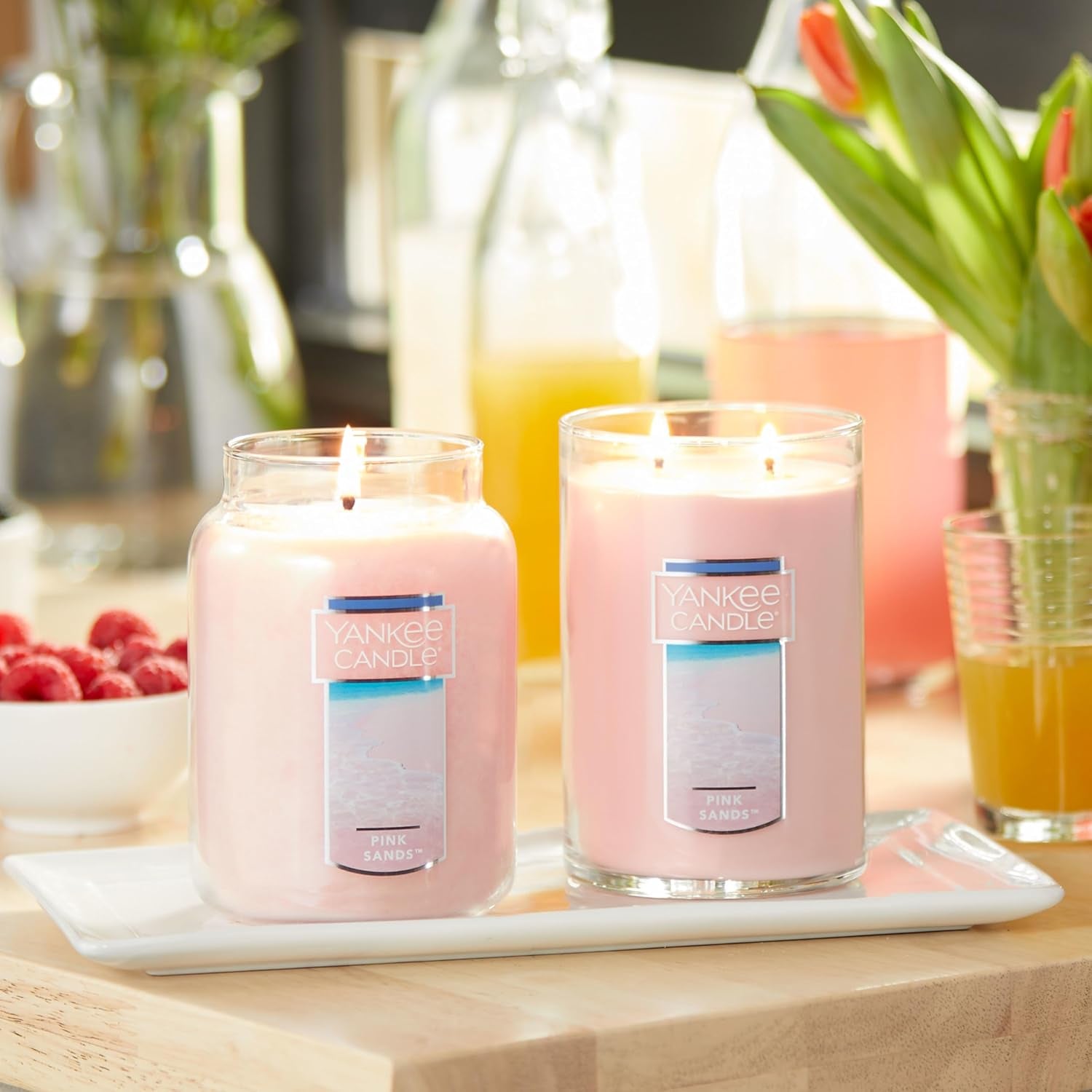 Pink Sands Scented, Classic 22Oz Large Jar Single Wick Candle, over 110 Hours of Burn Time, Perfect for Creating Relaxing Atmosphere