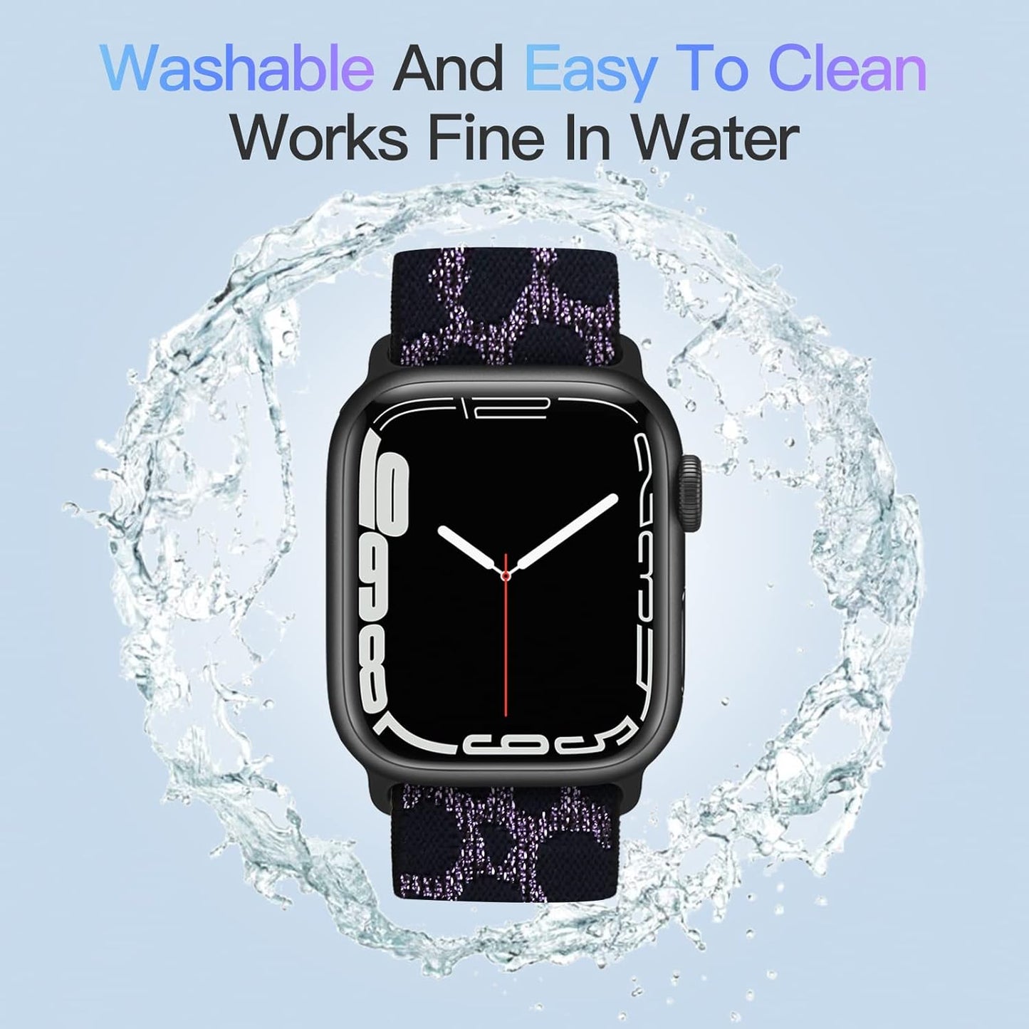 Stretchy Nylon Solo Loop Band Compatible with Apple Watch Band 49/45/44/42Mm 38/40/41Mm, Adjustable Braided Sport Elastic Wristbands Women Men Strap for Iwatch Series Ultra SE 8/7/6/5/4/3/2/1
