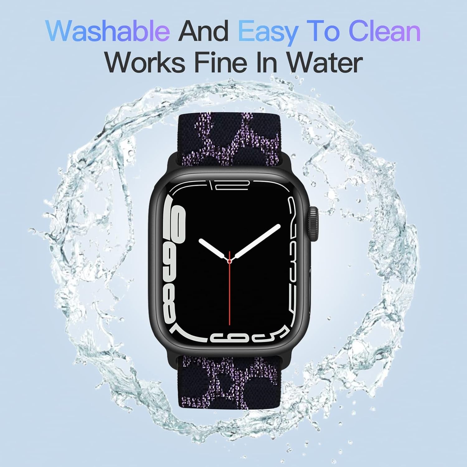 Stretchy Nylon Solo Loop Band Compatible with Apple Watch Band 49/45/44/42Mm 38/40/41Mm, Adjustable Braided Sport Elastic Wristbands Women Men Strap for Iwatch Series Ultra SE 8/7/6/5/4/3/2/1