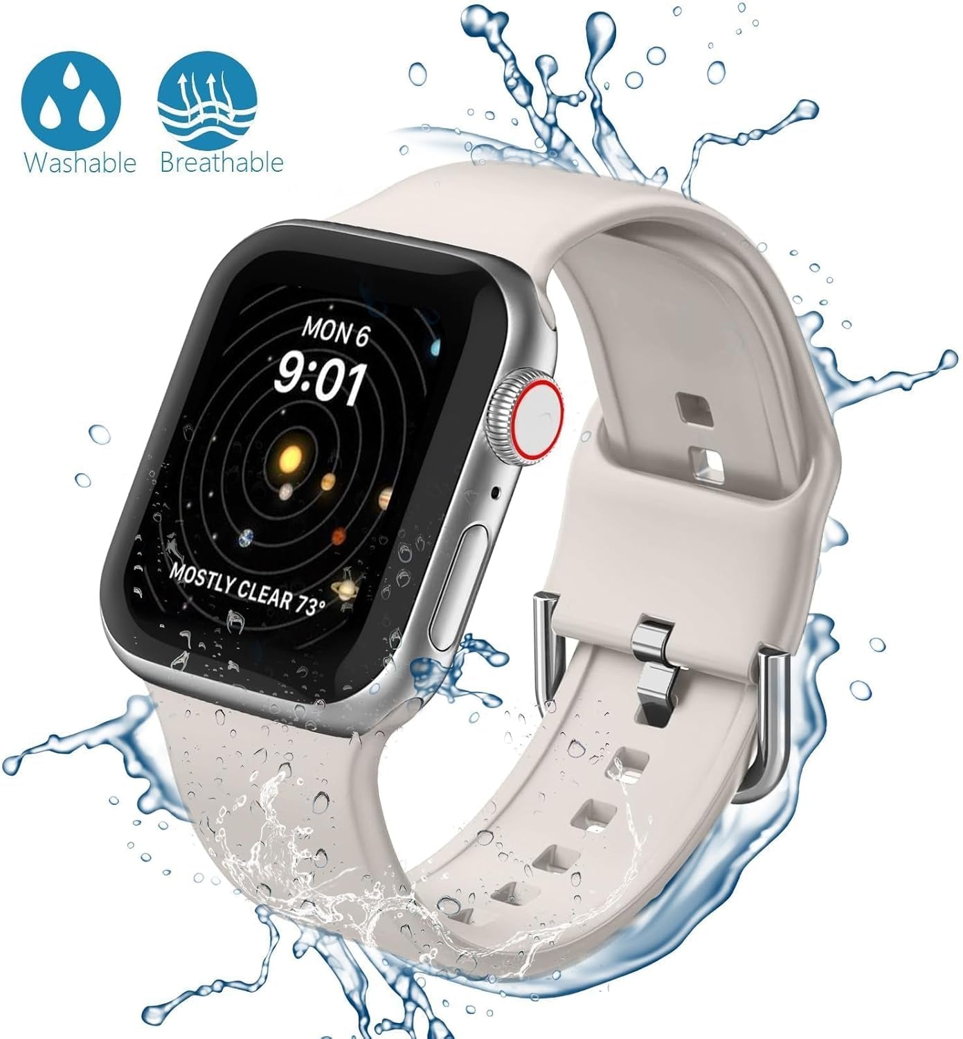 Silicone Band for Men and Women,Compatible with Apple Watch Band 38Mm 40Mm 41Mm 42Mm 44Mm 45Mm 49Mm,Sports Waterproof for Iwatch Bands Series 9 8 7 6 5 4 3 2 1 SE Ultra.