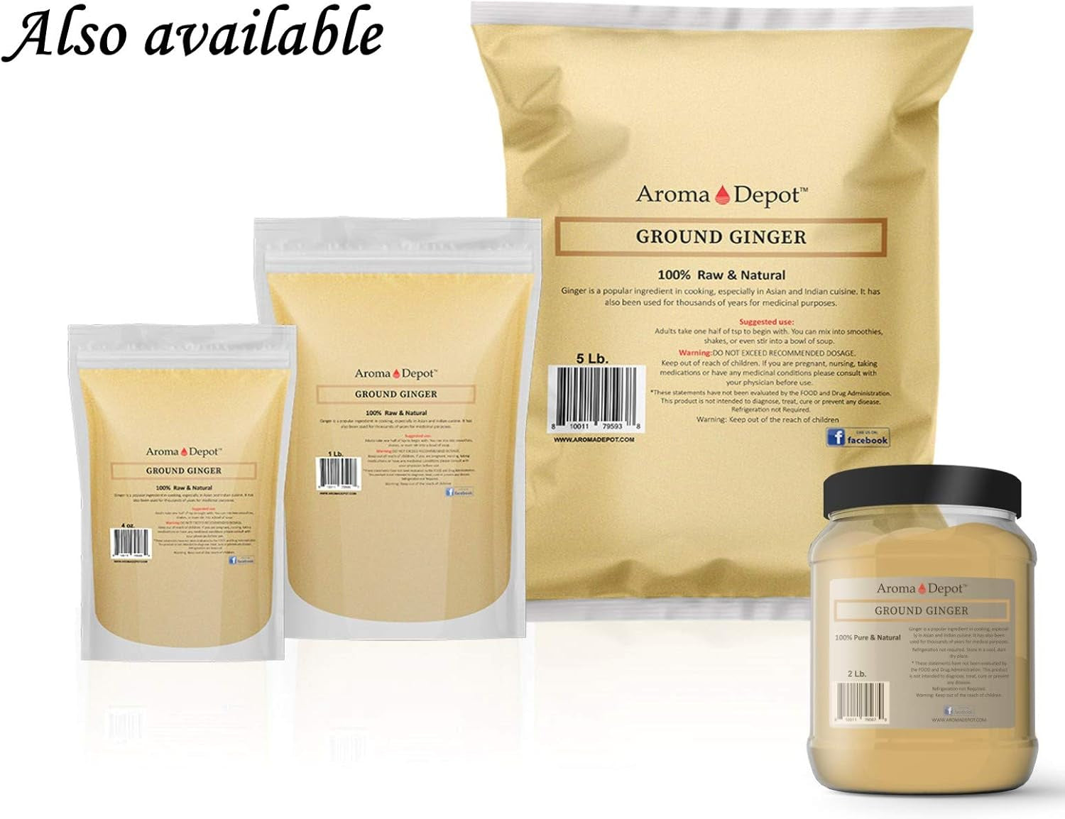 5 Lbs. Ginger Powder. Root (Zingiber Officinale Roscoe) - Raw Natural Keto, Vegan, Rich in Vitamin C - Recommended to Use in Food, Tea, Juice, or Coffee - Non-Gmo, Gluten-Free - Originated in India. TLBH