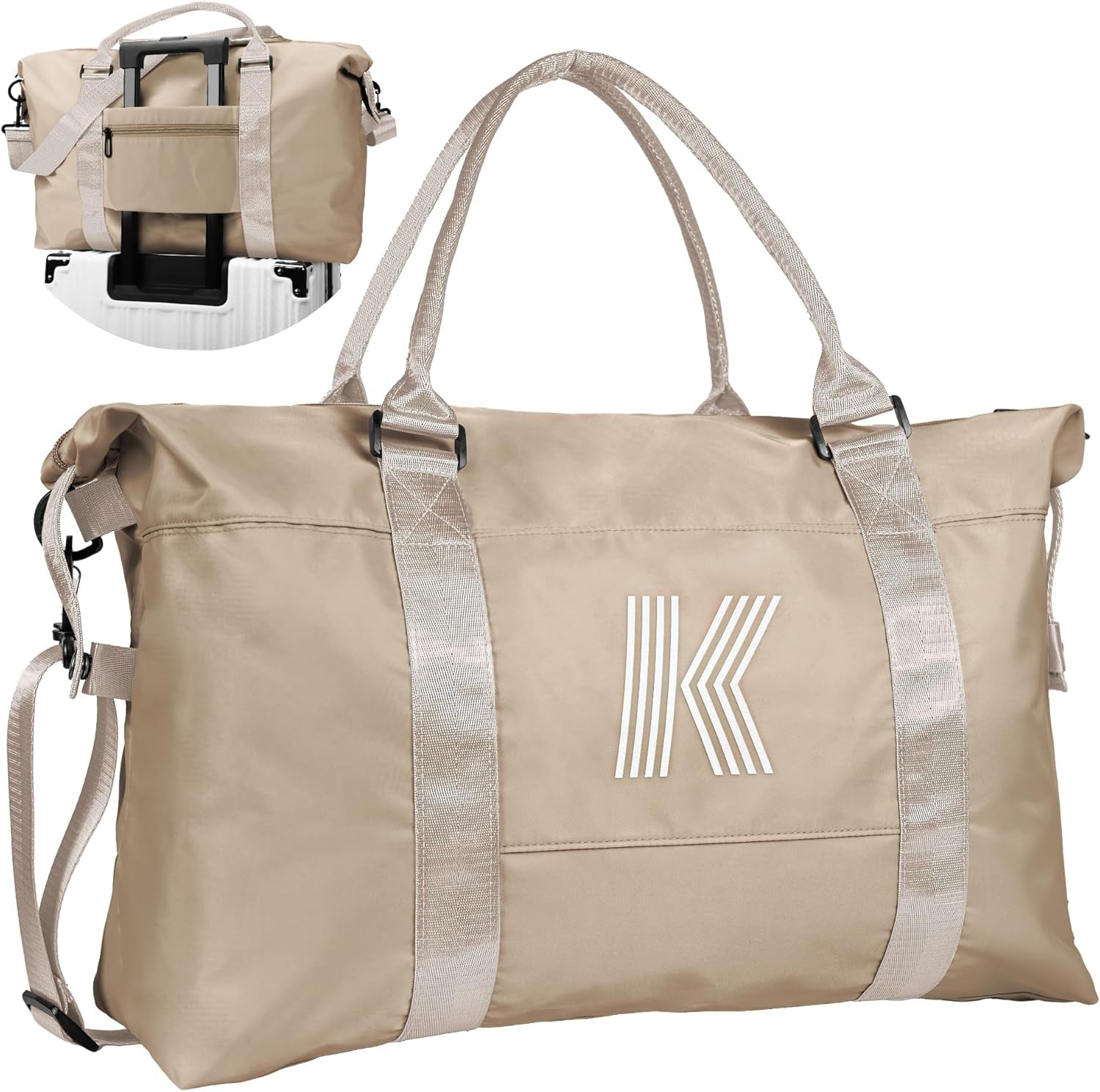 Gifts for Girls - 5 6 7 8 9 10 11 12 13 14 15 16 18 Year Old, Initial Travel Duffel Bag, Girl Personalized Bags, Kids Sports Bag, Monogram Overnight Bag for Kid, Gift for Friend (Letter B)