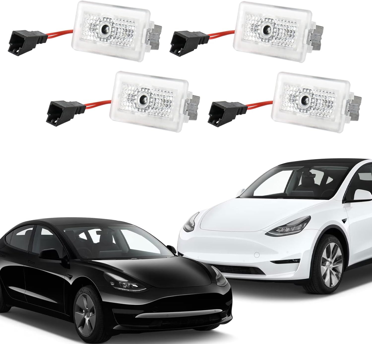 Puddle Lights Compatible with Tesla Model Y/3/S/X Accessories, Ultra-Bright Welcome Light, Door Projector Lights