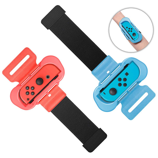 Wrist Strap Compatible with Just Dance 2025 2024 2023/For Zumba Burn It Up,Adjustable Wrist Bands for Nintendo Switch & OLED Model for Joy-Cons,Two Size for Adults & Children,2 Pack Red/Blue