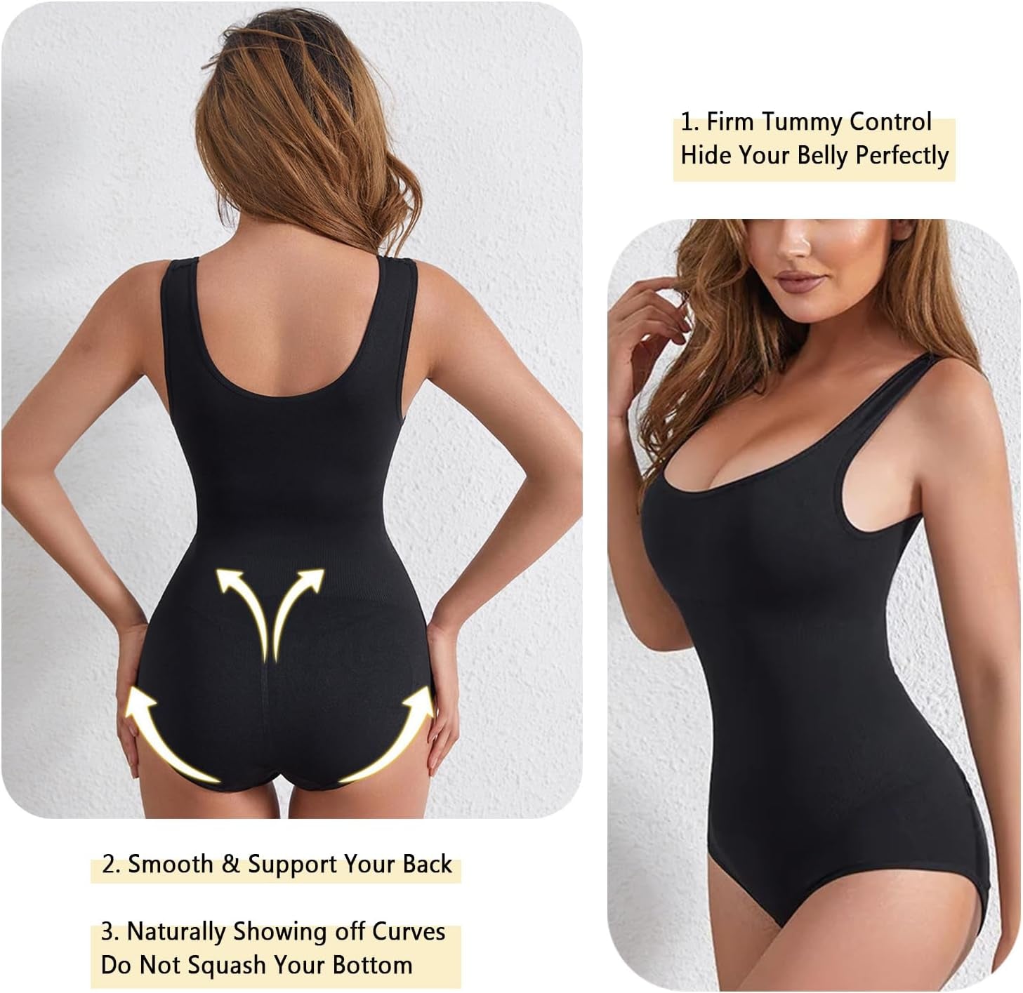 Women Shapewear Tummy Control Bodysuit for Sexy Seamless Butt Lifter Full Body Shaper Black Body Suits Slimming