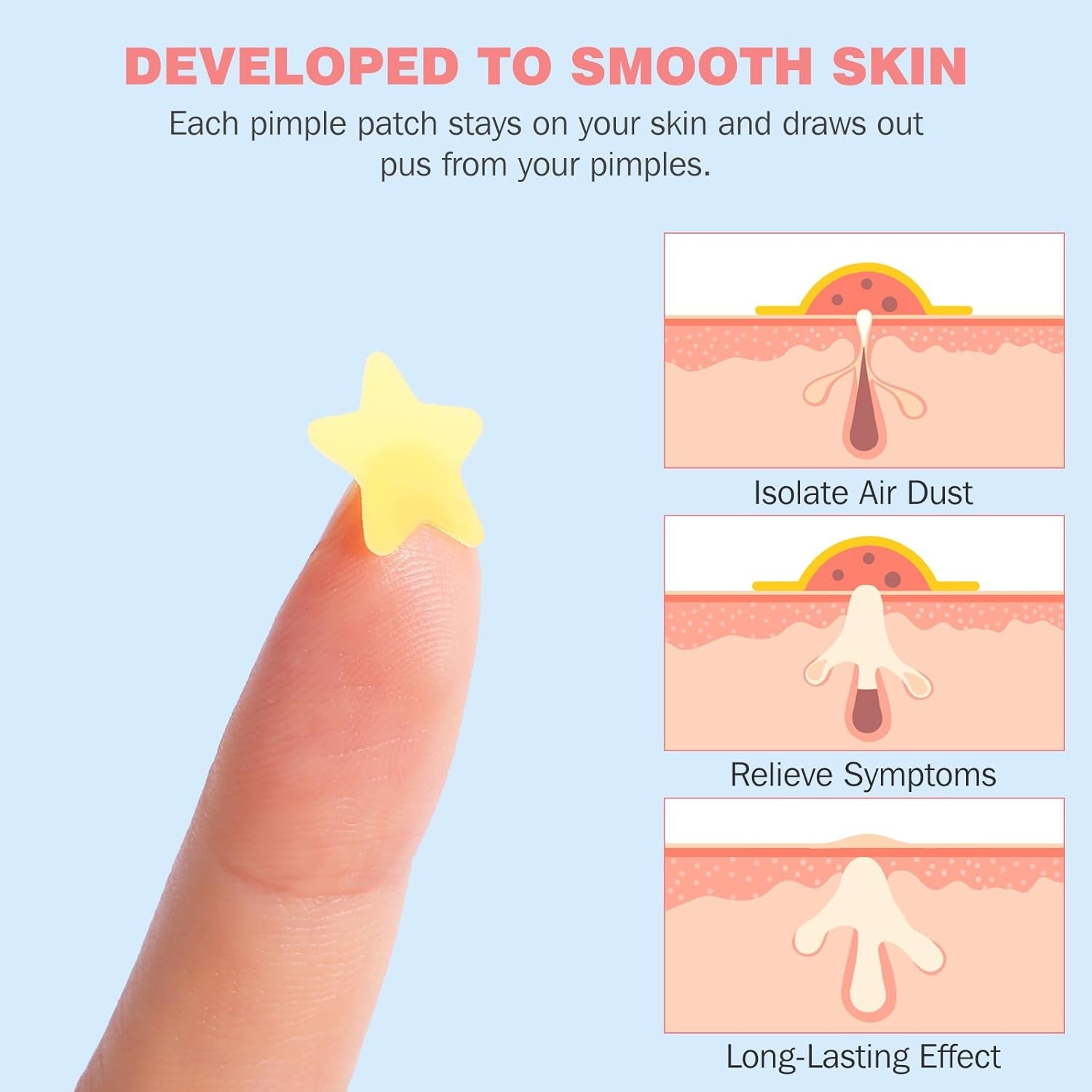 Pimple Patches for Face 280PCS, Hydrocolloid Acne Patches for Covering Zits and Blemishes, Cute Star Pimple Patches, Facial Skin Care Products.
