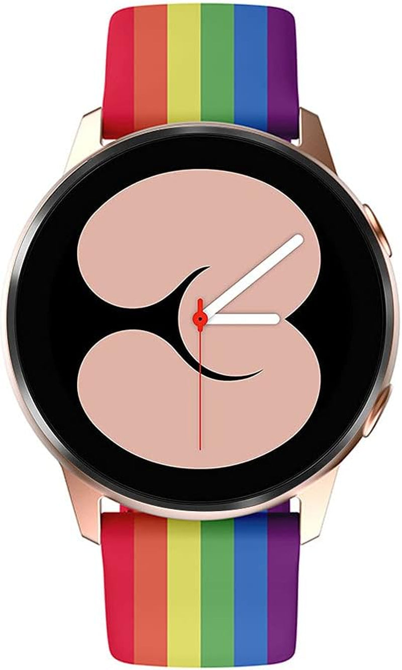 Compatible for Samsung Galaxy Watch 7 FE 6 5 4 Bands,Women Men Soft Silicone Pattern Printed Sport Replacement Strap Wristband for Galaxy Watch 6 Classic/5 Pro/4 Classic/Watch 3 41Mm (Rainbow)