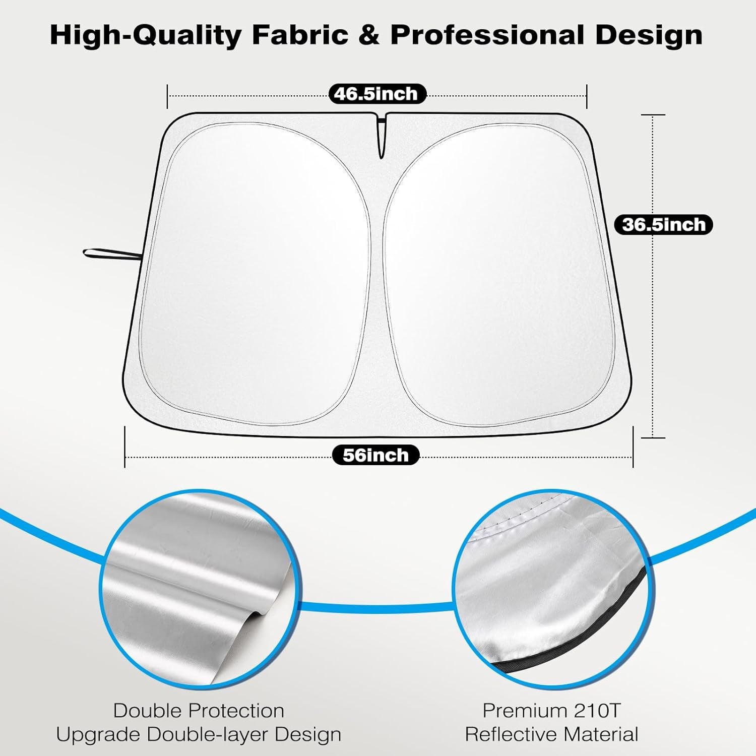 Car Windshield Sunshade Compatible for Tesla Model 3/Y Customized, Tesla Model 3/Y Accessories 2024 Foldable Front Window Sunshade, Upgraded UV Protection Fabric