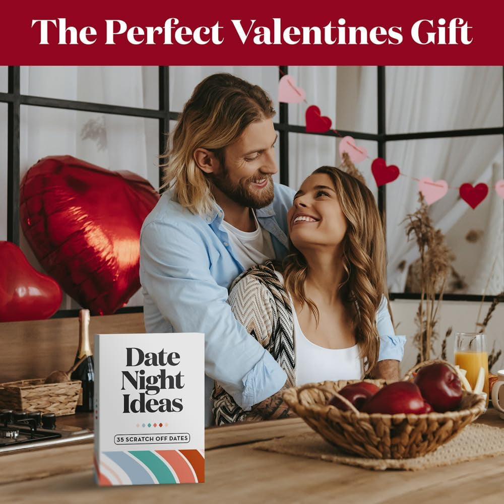 Romantic Couples Valentines Day Gifts for Her, Him - Fun & Adventurous Scratch off Date Night Ideas Card Game - Birthday Gifts for Boyfriend, Girlfriend, Wife, Husband, Engagement or Anniversaries