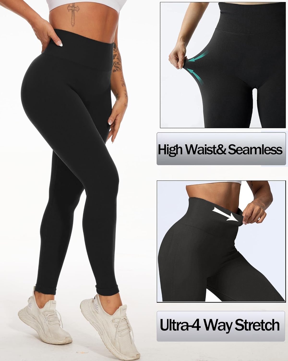 V Back Scrunch Butt Leggings for Women Butt Lifting Workout Leggings High Waisted Yoga Pants Booty Gym Tights