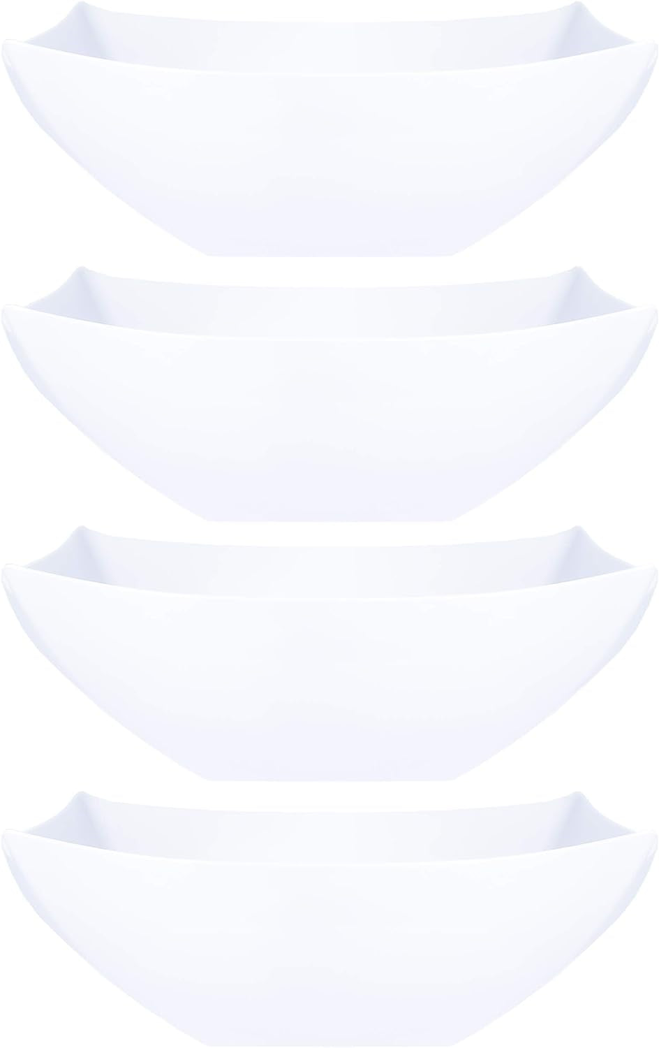 Disposable Square Serving Bowls, Party Snack or Salad Bowl, Plastic 2 Green & 2 Red 32 Ounce Pack of 4 32 OUNCE