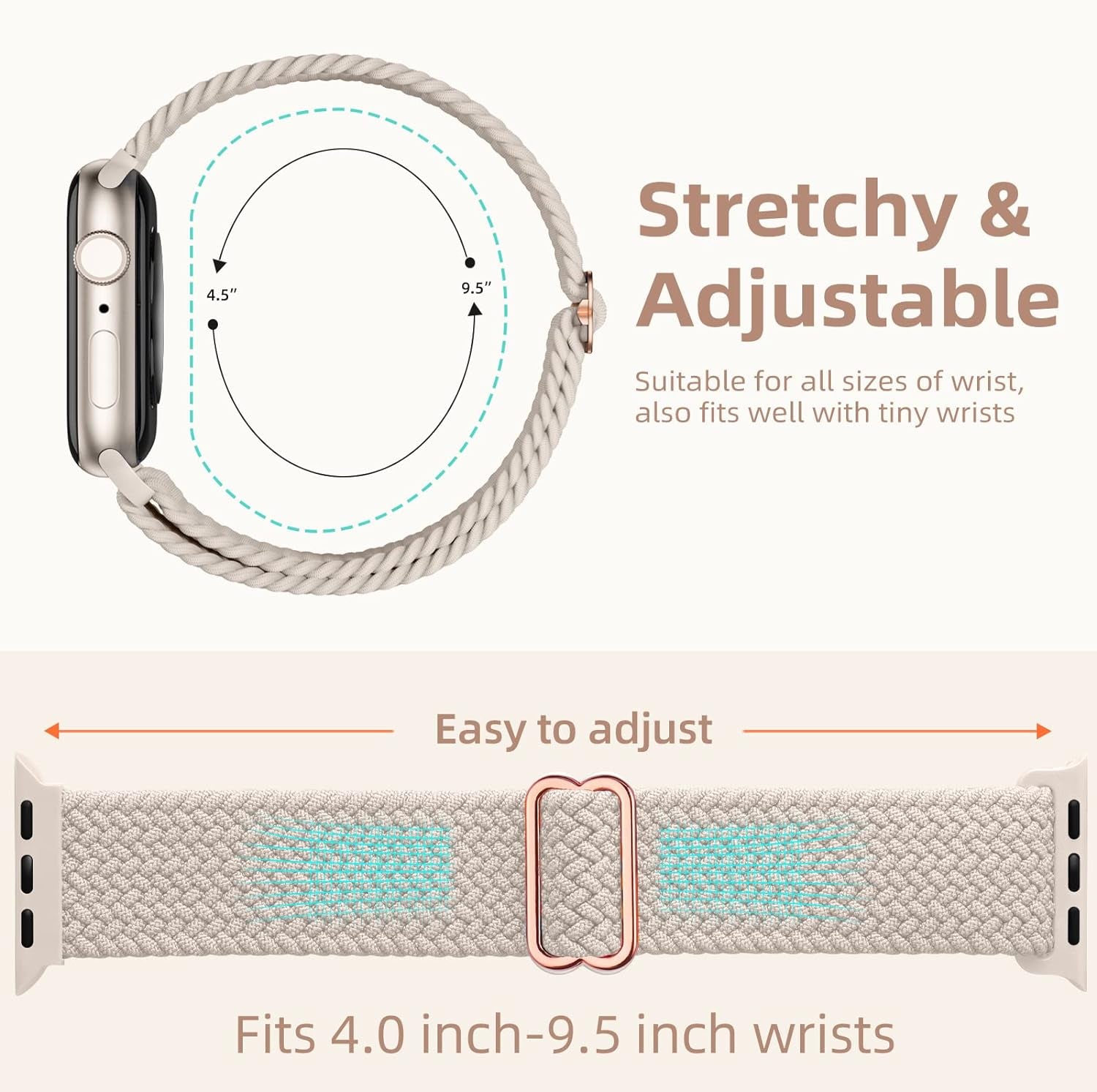 4 Pack Braided Solo Loop Compatible with Apple Watch Band 38Mm 40Mm 41Mm 42Mm 44Mm 45Mm 49Mm Women Men, Adjustable Stretchy Soft Nylon Strap for Iwatch Series 9 8 7 6 5 4 3 2 1 SE Ultra/Ultra 2