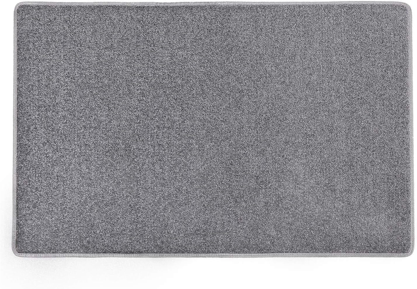 Carpet Stair Tread Landing Mat Tape Free Self Adhesive Non Slip Skid Resistant Indoor Doormat Area Rug Floor Mat for Kitchen Bathroom Workstations Washable 2' X 3' (Gray)