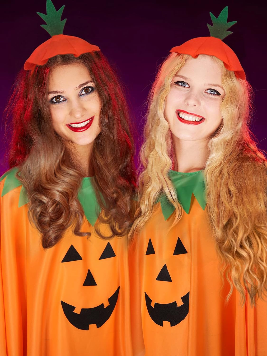 Adult Halloween Pumpkin Costume Set Pumpkin Cloak Poncho with Candy Bag Hat Pumpkin Handbag Funny Headband