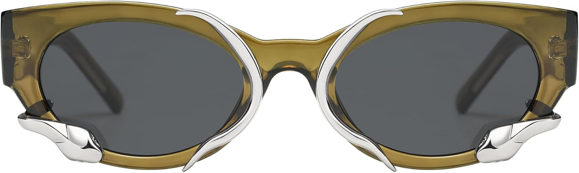 Trendy Sunglasses for Women Men Vintage Narrow Cateye Metal Snake Sunnie Y2K Accessories AP3621