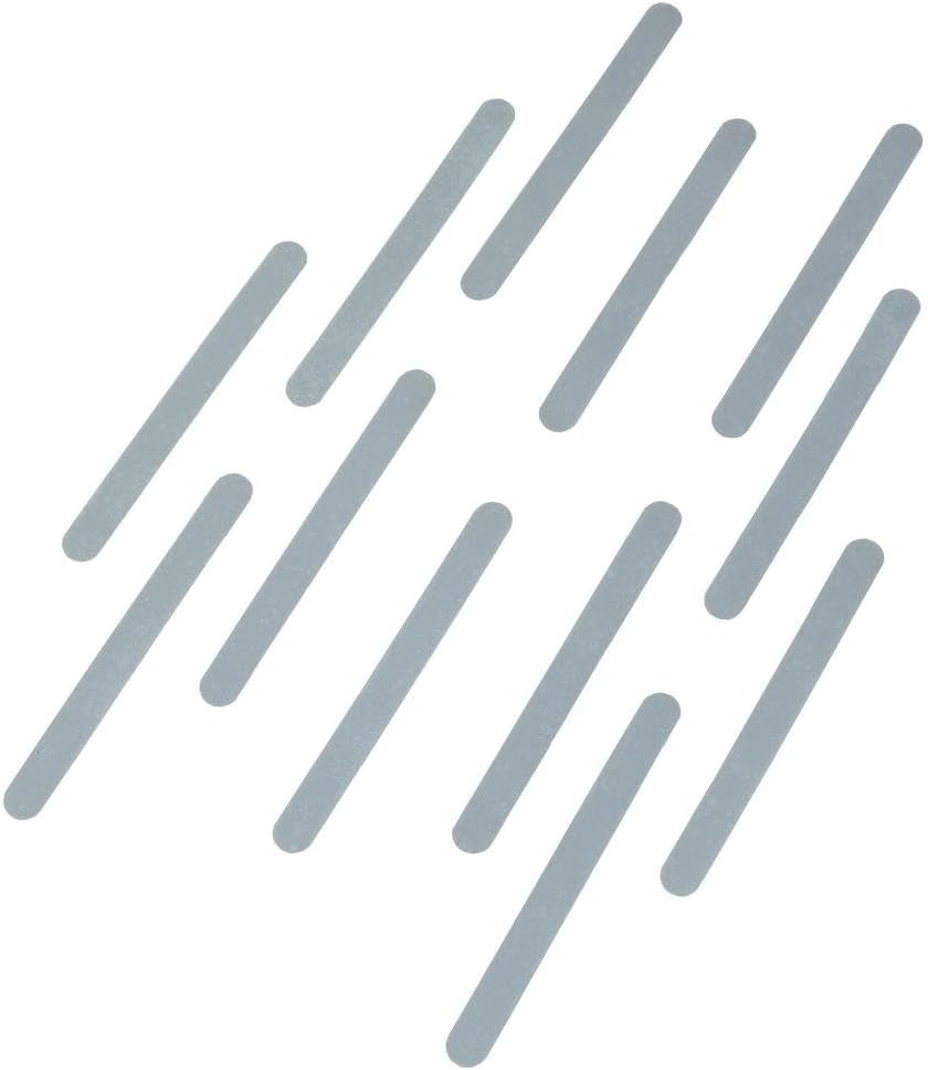 Microban-Infused Non-Slip Adhesive Safety Treads | Anti-Slip Bathroom Accessories - Bathtub, Shower, Pool, Boat, & Stair Tread Stickers | 7.5" X.75 Power Grip Strips | 12 Pieces, Gray