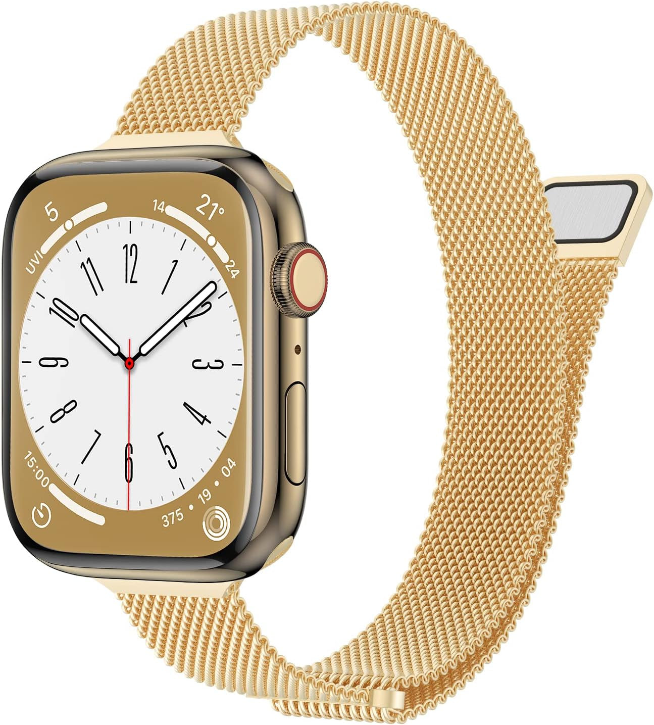 Stainless Steel Mesh Loop Magnetic Clasp Bands Compatible with Apple Watch 38Mm 40Mm 41Mm 42Mm 44Mm 45Mm, Slim Thin Replacement Sport Strap Bracelet for Iwatch Series 8/7/6/5/4/3/2/1 SE