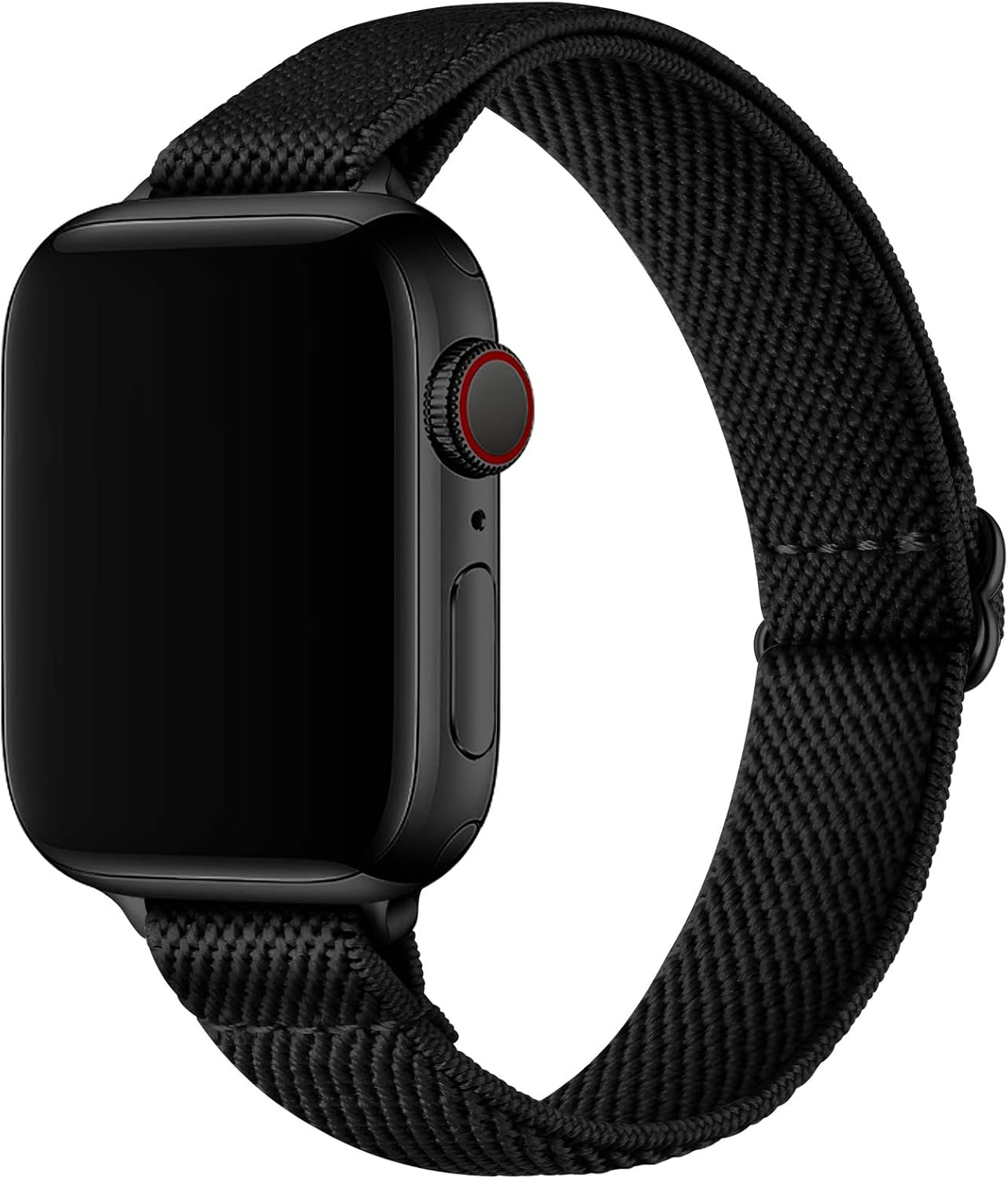 Slim Stretchy Bands Compatible with Apple Watch Band 41Mm 40Mm 38Mm, Women Elastics Nylon Thin Band Strap for Iwatch SE2 SE Series 9 8 7 6 5 4 3 2 1 (Black/Black, 41Mm 40Mm 38Mm)