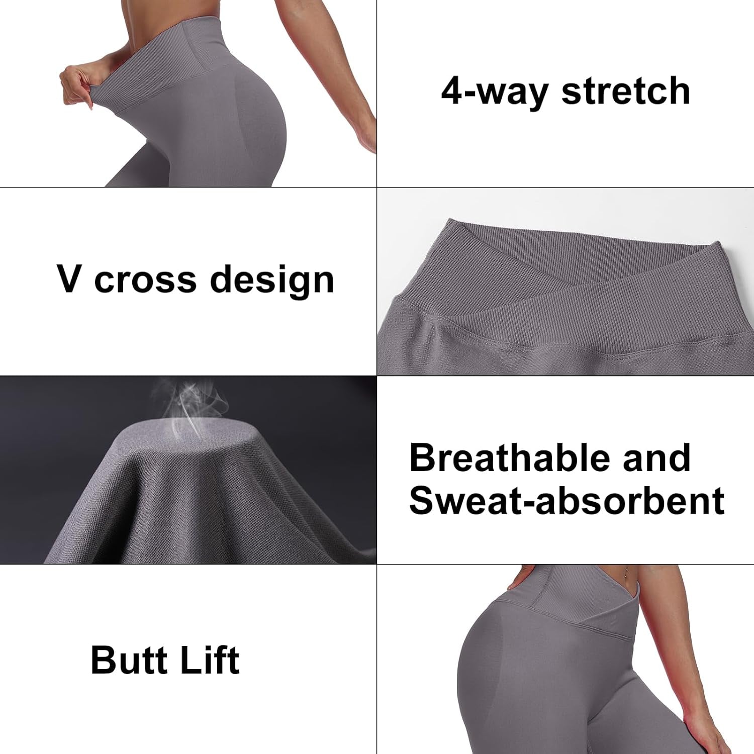 Scrunch Butt Lifting Capri Leggings for Women Tummy Control Crossover Gym Workout Legging High Waisted Yoga Pants