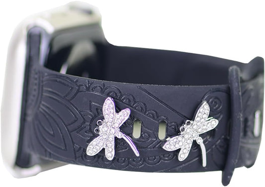 Watch Band Charms for Apple Watch Band Charms for Women 38Mm 40Mm 41Mm 42Mm 44Mm 45Mm 49Mm Ultra , Samsung , Fitbit, Metal Decorative Rings Loops Charms Studs for Iwatch Series Se 9 8 7 6 5 4 3 2 1 , Smart Watch Band Accessories Charms Jewelry