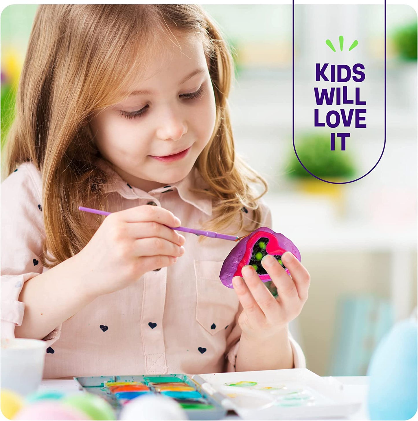 Kids Rock Painting Kit - Glow in the Dark - Arts & Crafts Easter Gifts for Boys and Girls Ages 6-12 - Craft Activities Kits - Creative Art Toys for 6, 7, 8, 9, 10, 11 & 12 Year Old Kids