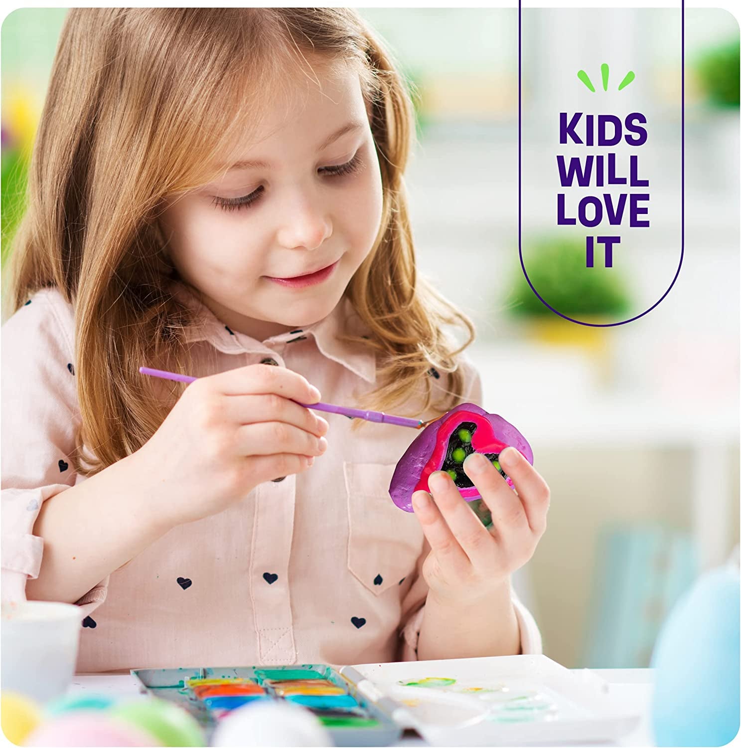 Kids Rock Painting Kit - Glow in the Dark - Arts & Crafts Easter Gifts for Boys and Girls Ages 6-12 - Craft Activities Kits - Creative Art Toys for 6, 7, 8, 9, 10, 11 & 12 Year Old Kids