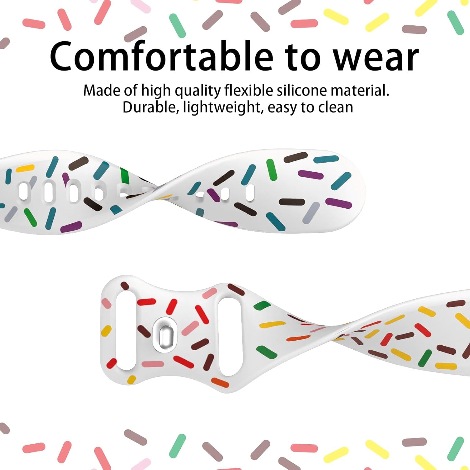 Rainbow Sport Band Compatible with Apple Watch Band 40Mm 41Mm 38Mm 42Mm 44Mm 45Mm 49Mm Women Men,Silicone Double-Sided Printed Wristbands Waterproof Strap for Iwatch Series Ultra SE 8 7 6 5 4 3 2