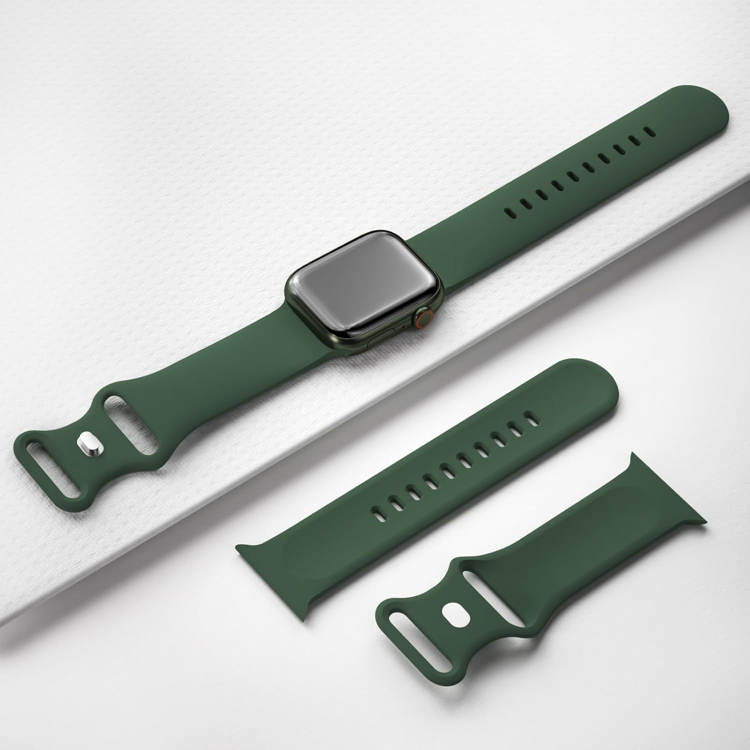 Extra Widened Silicone Bands Compatible with Apple Watch 38Mm 40Mm 41Mm 42Mm 44Mm 45Mm 49Mm, Replacement Soft Sport Strap Wristbands for Iwatch Series 9/8/7/6/5/4/3/2/1 Ultra SE Women Men, Clover