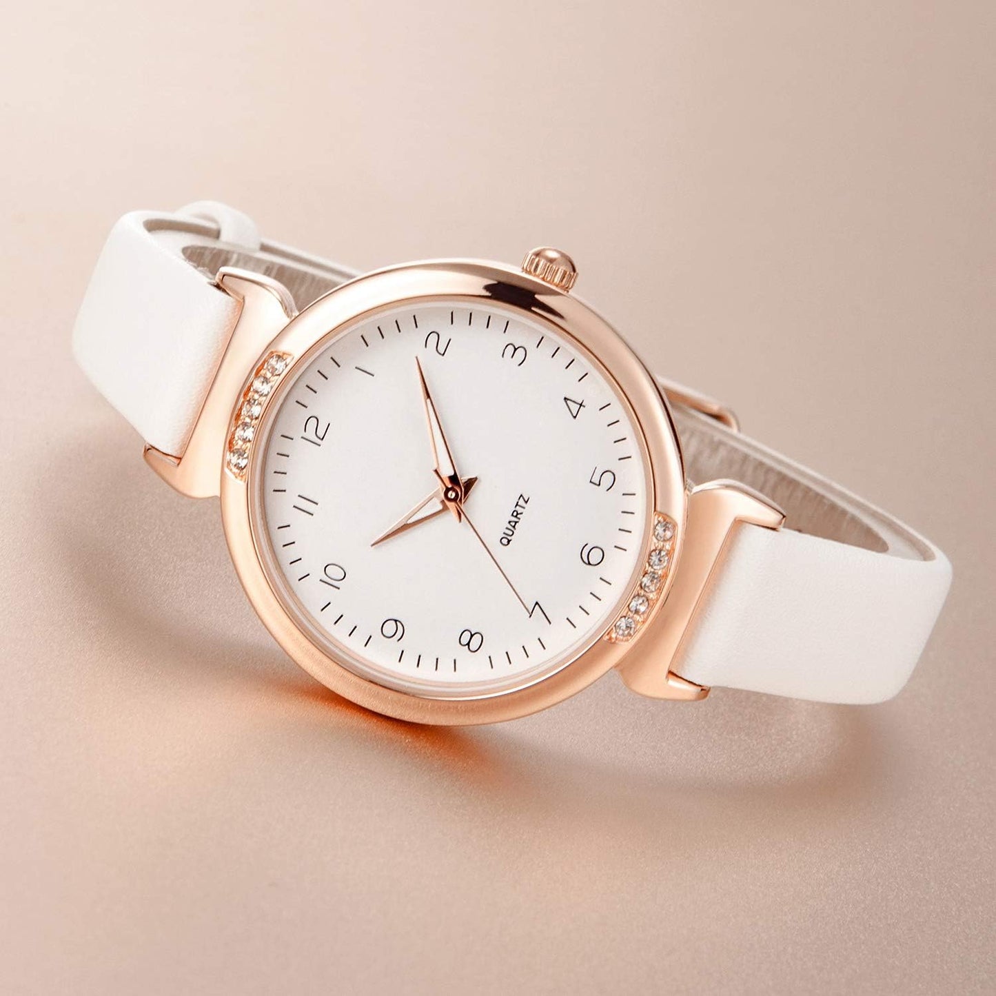 Women Watch Silicone Watch for Ladies Sports Watch Casual Watch Crystal Accented Leather Strap Watch Analog Display Watch