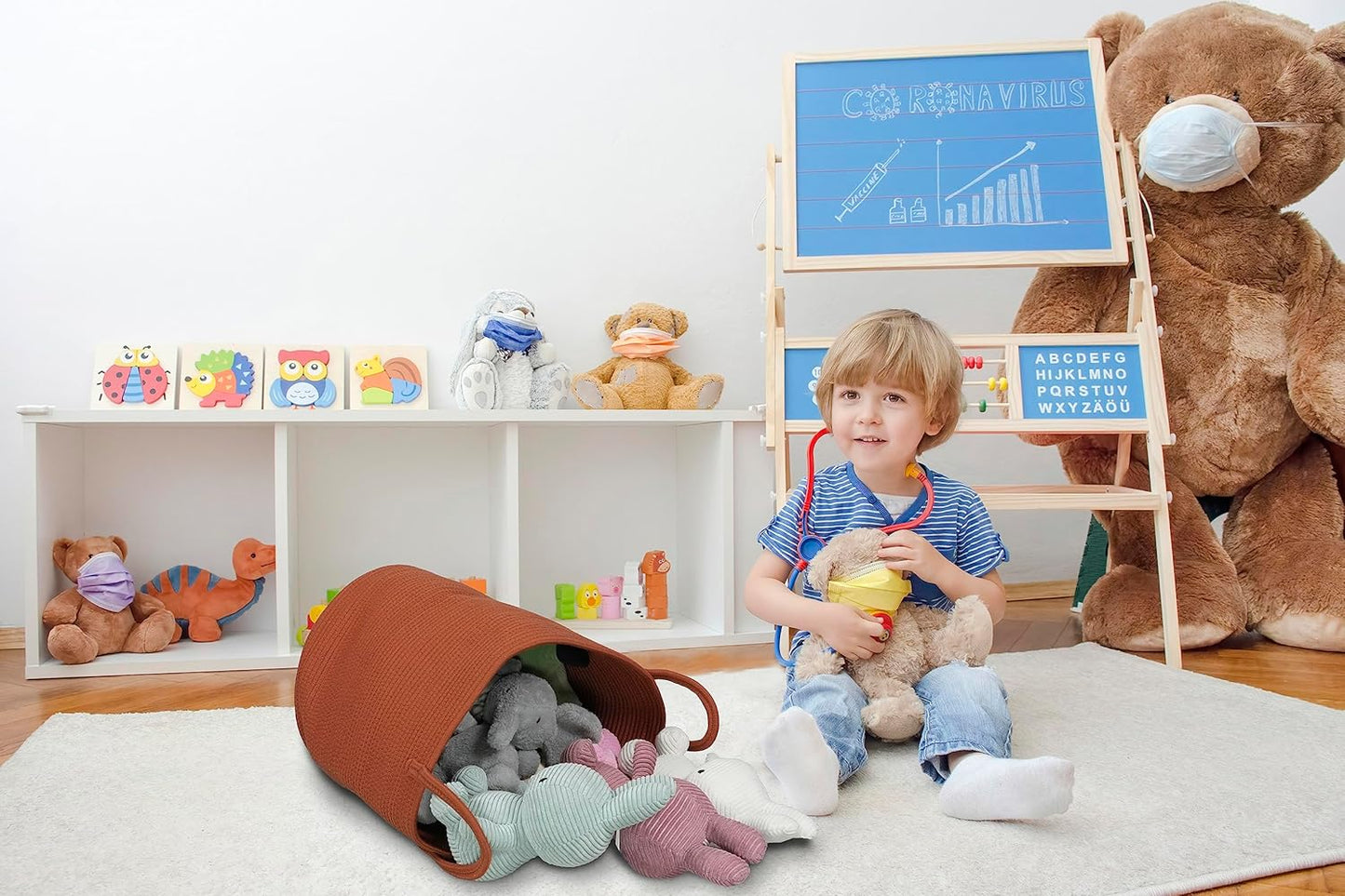 Cotton Rope Laundry Basket Hamper for Clothes Woven Storage Basket for Living Room Bedroom Boho Tall Rope Baskets for Blanket Toys Pillow Towels Baby Nursery Hamper Bin Large Rust Red