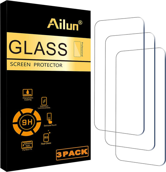 Screen Protector for Iphone 16 / Iphone 15 / Iphone 15 Pro [6.1 Inch] Display 3 Pack Tempered Glass, Dynamic Island Compatible, Case Friendly [Not for Iphone 16 Pro 6.3 Inch]