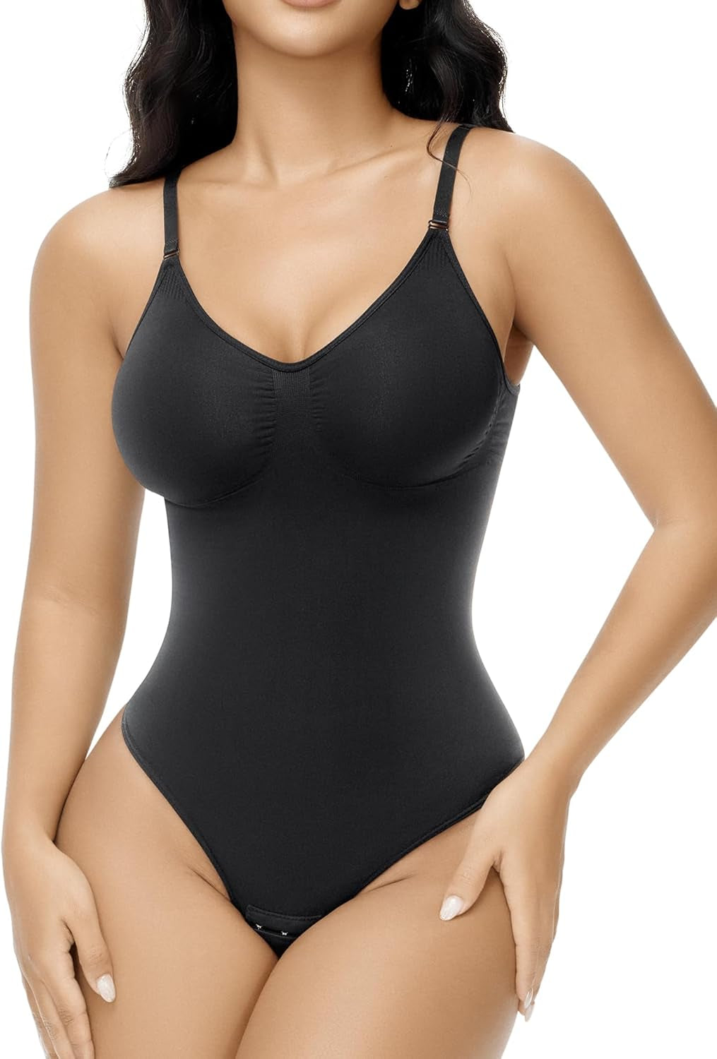 Shapewear Tummy Control Bodysuit for Women Seamless Body Shaper Sculpting Snatched Waist Trainer Thong Body Suit