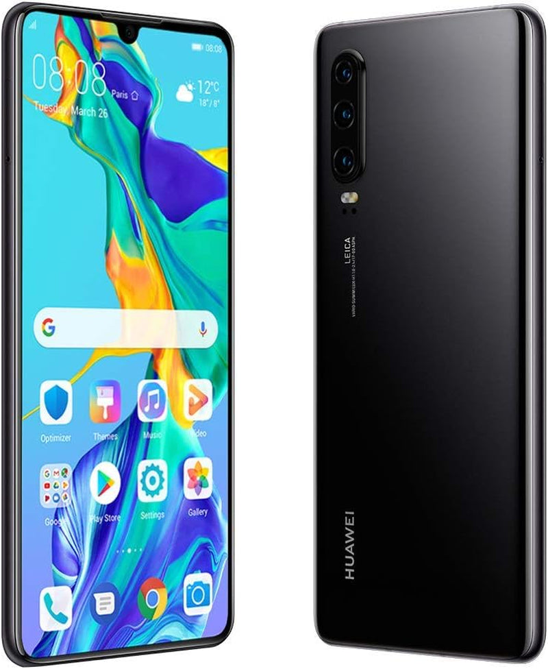 P30 128GB+6GB RAM (ELE-L29) 6.1" LTE Factory Unlocked GSM Smartphone (International Version) (Black) (Renewed)