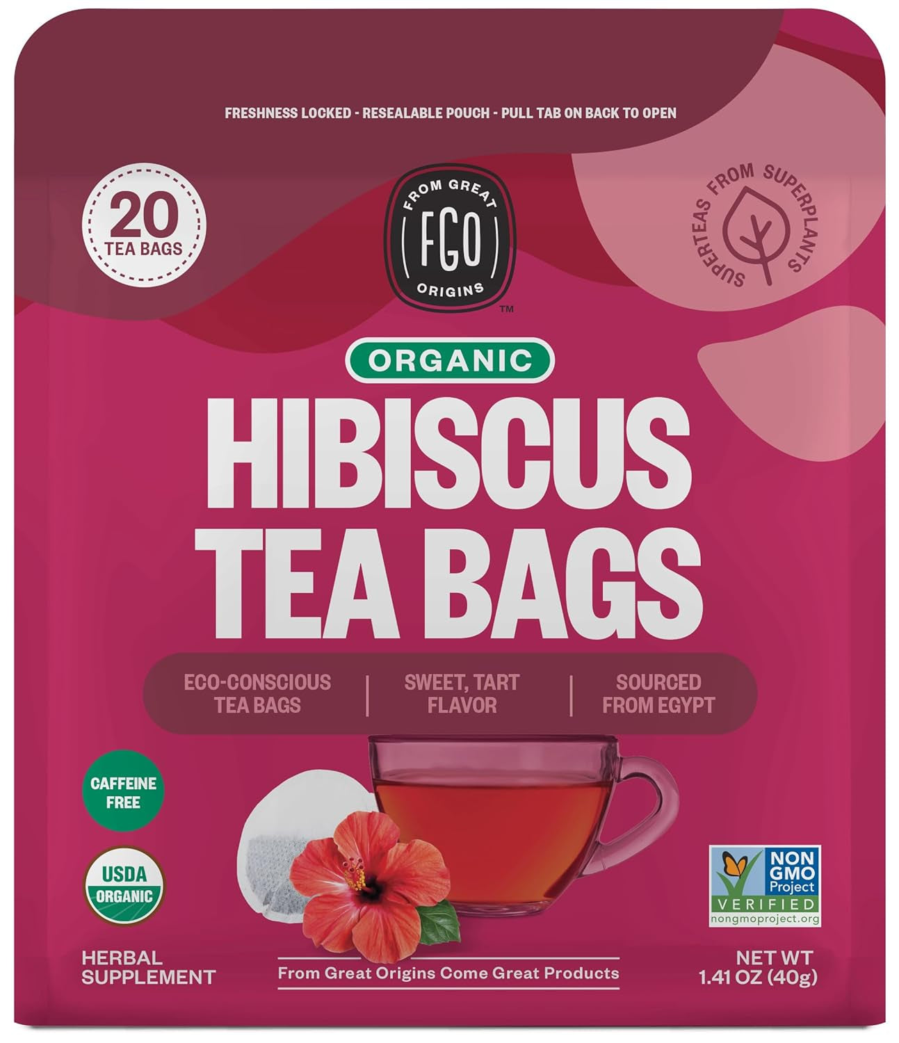 Organic Tulsi Holy Basil Tea, 100 Count, Eco-Conscious Herbal Tea Bags, Resealable Bag, Caffeine Free, Packaging May Vary (Pack of 1) TLBH