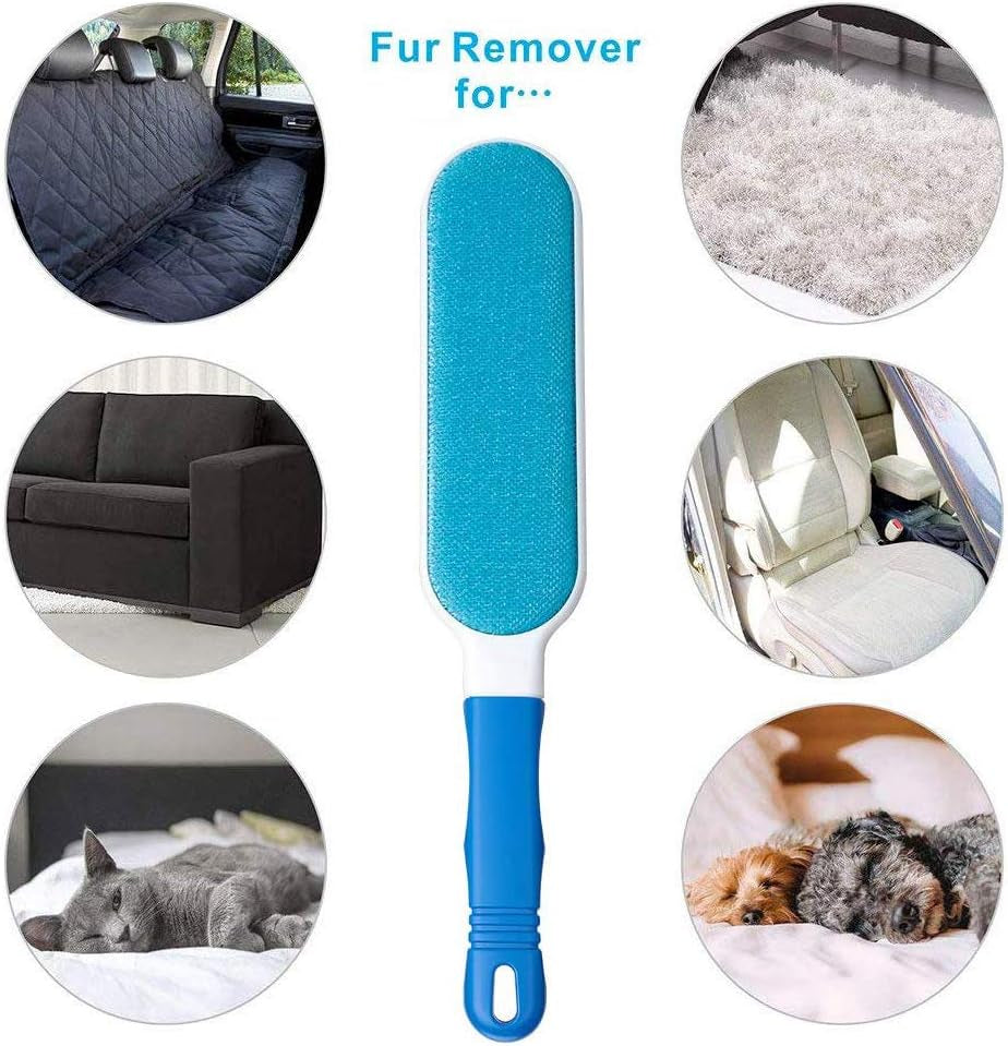 Upgraded Pet Hair Brush-Self-Cleaning Base-Efficient Double Sided Animal Lint Removal Tool-Perfect for Clothing, Furniture, Couch, Carpet, Gray